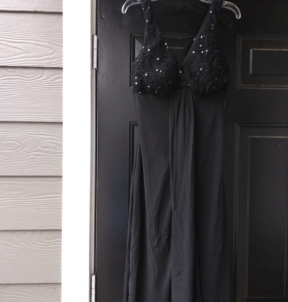 Bisou Sequin and Chiffon Cocktail Dress